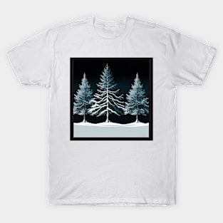 Snow Covered Pine in Triplicate T-Shirt